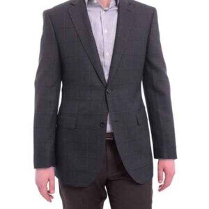 NWT Zanetti ModernFit NBlue Windowpane 2 Button Wool Blazer/Sportcoat SIZE 42